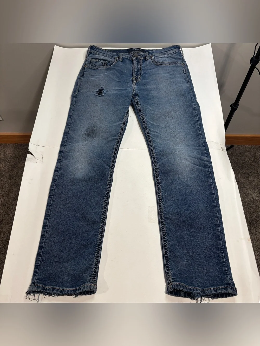 Silver Jeans Co Grayson Men Jeans 31x30 Blue Straight Leg Stretch Denim